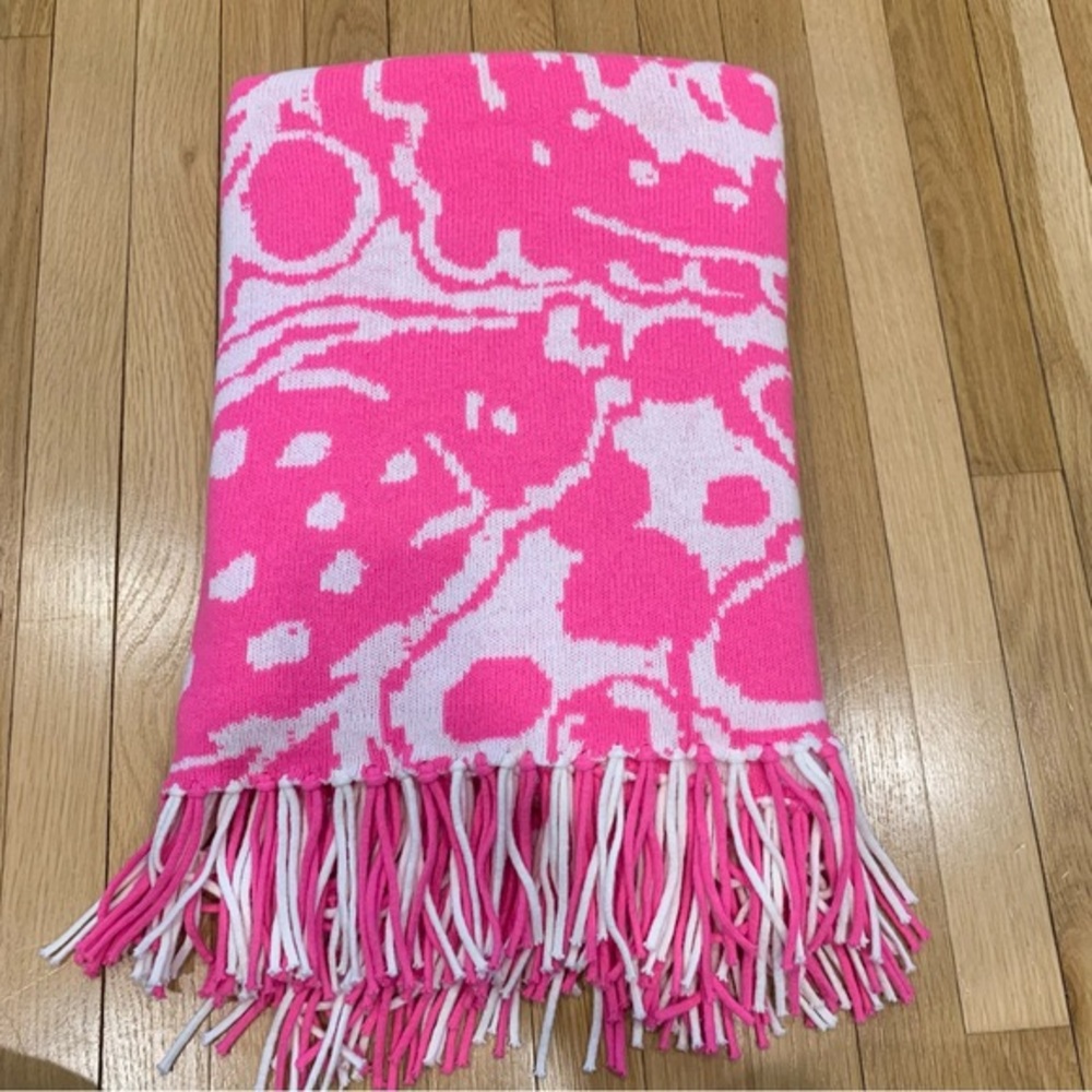 Lilly Pulitzer Palm Beach Throw Tropical Pink Too Much Bubbly Jacquard
